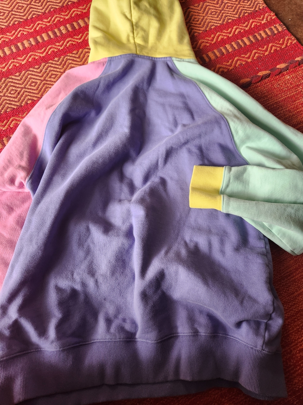 Teddy Fresh Colorblock Hoodie in Purple, Pink, Mint & Yellow - Picture 9 of 15